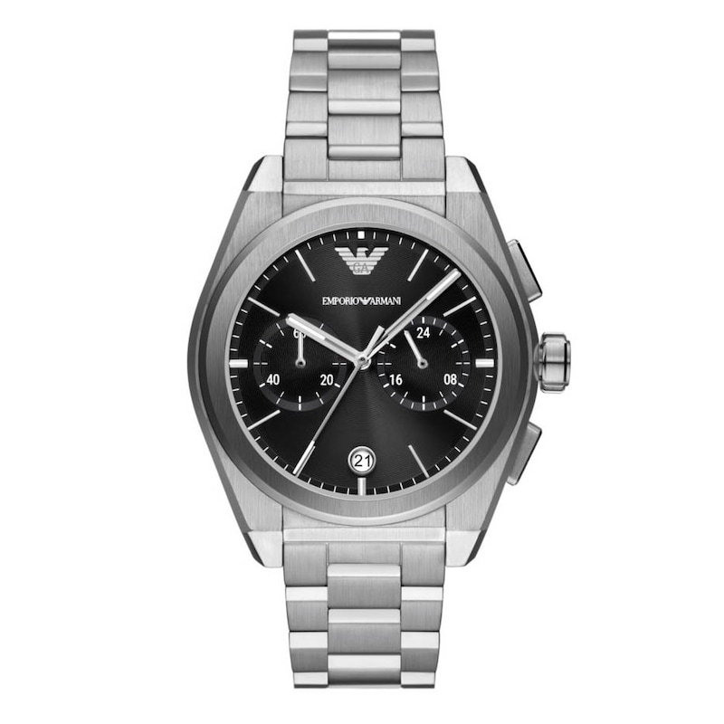Main Image 1 of Emporio Armani Men's Black Dial & Stainless Steel Bracelet Watch