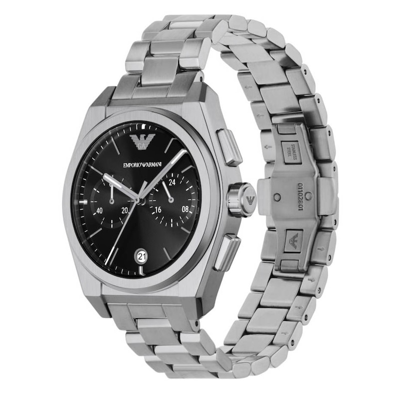 Main Image 4 of Emporio Armani Men's Black Dial & Stainless Steel Bracelet Watch