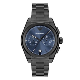 Emporio Armani Men's Blue Dial & Gunmetal Stainless Steel Bracelet Watch