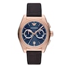 Thumbnail Image 0 of Emporio Armani Men's Chronograph Rose Gold-Tone & Brown Leather Strap Watch