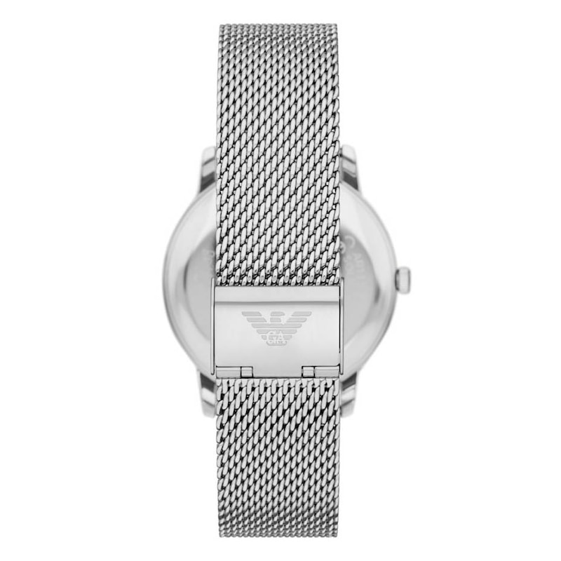 Emporio Armani Men's Blue Dial & Stainless Steel Mesh Watch