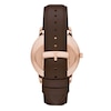 Thumbnail Image 1 of Emporio Armani Men's Rose Gold-Tone Case & White Dial Leather Strap Watch