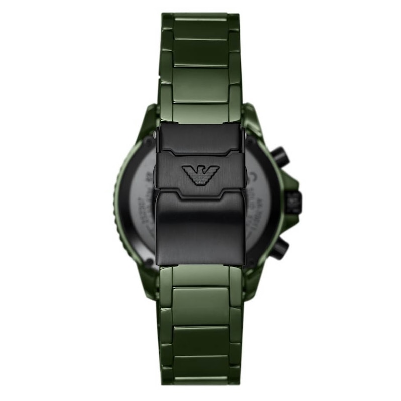 Emporio Armani Men's Chronograph Green Dial & Green Ceramic Bracelet Watch