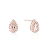 Thumbnail Image 0 of 9ct Rose Gold Morganite 0.10ct Diamond Pear Cut Stud Earrings