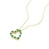 Thumbnail Image 1 of 9ct Yellow Gold Emerald 0.05ct Diamond Heart Pendant