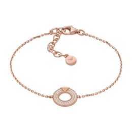 Emporio Armani Rose Gold Plated Silver Crystal Circle Chain Bracelet