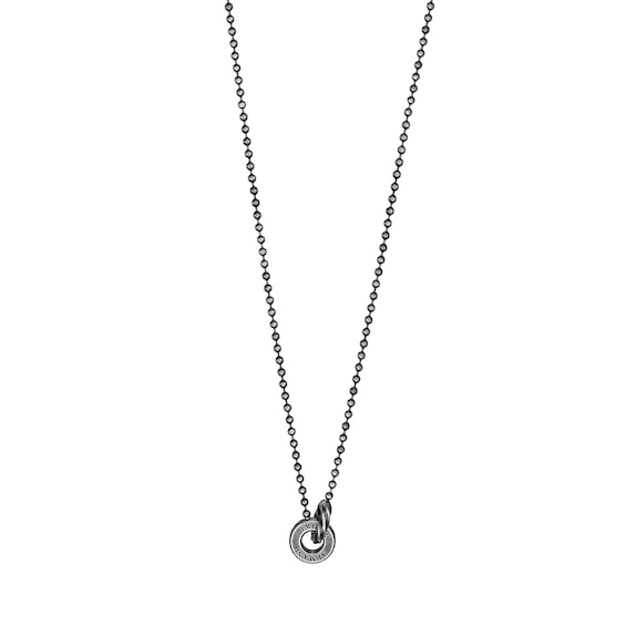 Emporio Armani Men’s Stainless Steel Dual Ring Bead Chain Pendant
