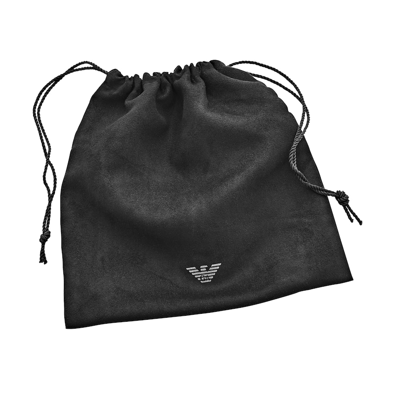 Main Image 4 of Emporio Armani Men's Black Stainless Steel Wood Dog Tag Necklace