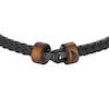 Thumbnail Image 1 of Emporio Armani Men's Black Braided Leather & Copper Tone Steel Bracelet