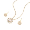 Thumbnail Image 1 of 9ct Yellow Gold Cubic Zirconia Flower Cluster Earrings & Pendant Set