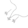 Thumbnail Image 1 of 9ct White Gold Cubic Zirconia Flower Earrings & Pendant Set