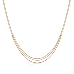 9ct Yellow Gold Multi Row Popcorn Chain Necklace