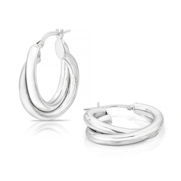 Sterling Silver Double Twist Hoop Earrings
