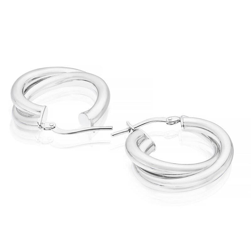 Sterling Silver Double Twist Hoop Earrings