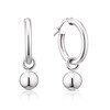 Thumbnail Image 1 of Sterling Silver Ball Drop Hoop Earrings
