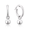 Thumbnail Image 0 of Sterling Silver Ball Drop Hoop Earrings