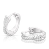 Thumbnail Image 1 of Sterling Silver Cubic Zirconia Twist Double Row Hoop Earrings