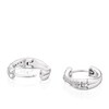 Thumbnail Image 1 of Sterling Silver Cubic Zirconia Twist Double Row Hoop Earrings