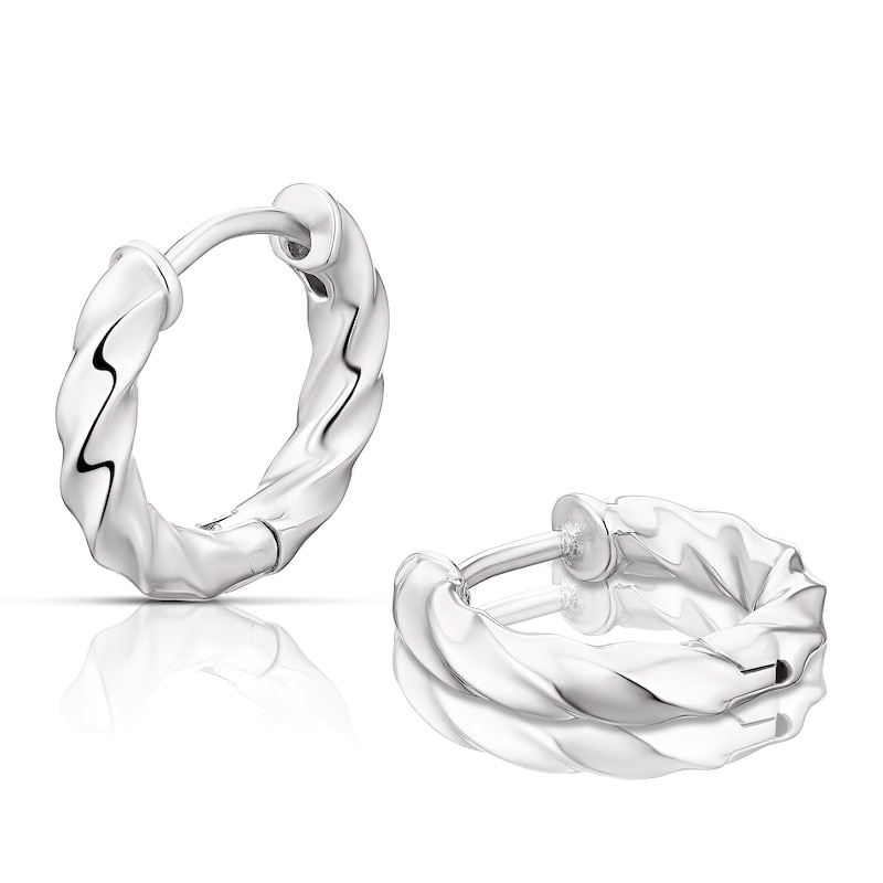 Sterling Silver Twist Hoop Earrings