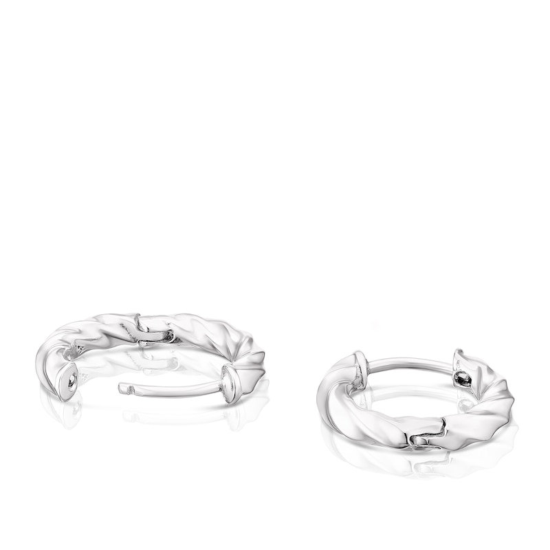 Sterling Silver Twist Hoop Earrings