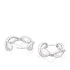Thumbnail Image 1 of Sterling Silver Cubic Zirconia Open Twist Hoop Earrings