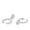 Thumbnail Image 1 of Sterling Silver Pave Cubic Zirconia Disc Hoop Drop Earrings