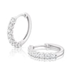 Thumbnail Image 0 of Sterling Silver Cubic Zirconia Claw Set Hoop Earrings
