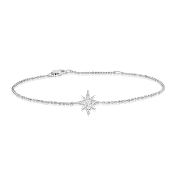 Sterling Silver 7.5 Cubic Zirconia Northern Star Bracelet