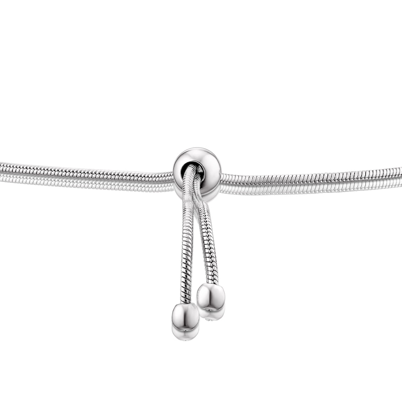 Main Image 3 of Sterling Silver 11" Cubic Zirconia Bar Adjustable Bracelet
