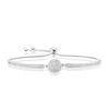 Thumbnail Image 1 of Sterling Silver 11" Pave Cubic Zirconia Disc Adjustable Bracelet