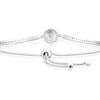Thumbnail Image 2 of Sterling Silver 11" Pave Cubic Zirconia Disc Adjustable Bracelet