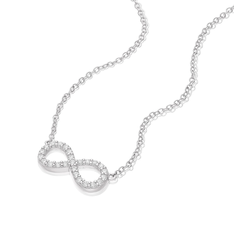 Sterling Silver Cubic Zirconia Eternity Symbol Necklace