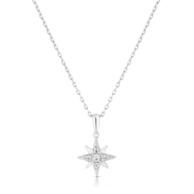 Sterling Silver Cubic Zirconia Northern Star Pendant