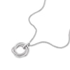 Thumbnail Image 1 of Sterling Silver Texture & Polish Interlinked Circle Pendant Necklace
