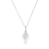 Thumbnail Image 0 of Sterling Silver Polished Organic Shape & Cubic Zirconia Double Pendant Necklace