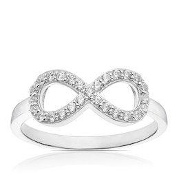 Sterling Silver Cubic Zirconia Infinity Symbol Ring