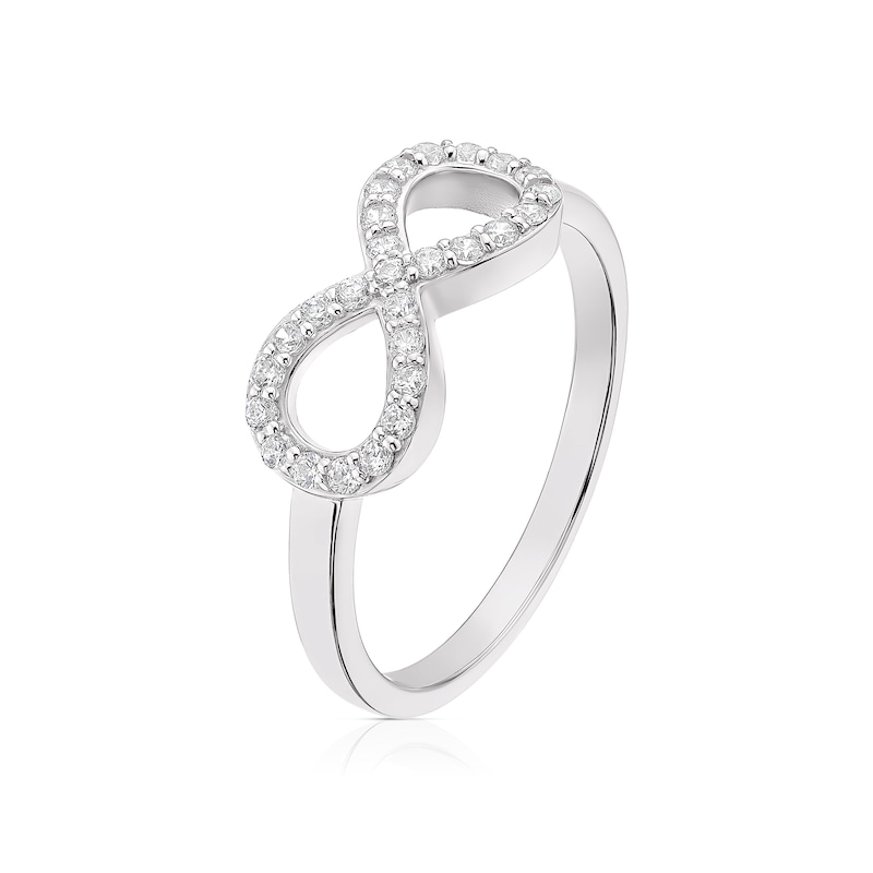 Sterling Silver Cubic Zirconia Infinity Symbol Ring