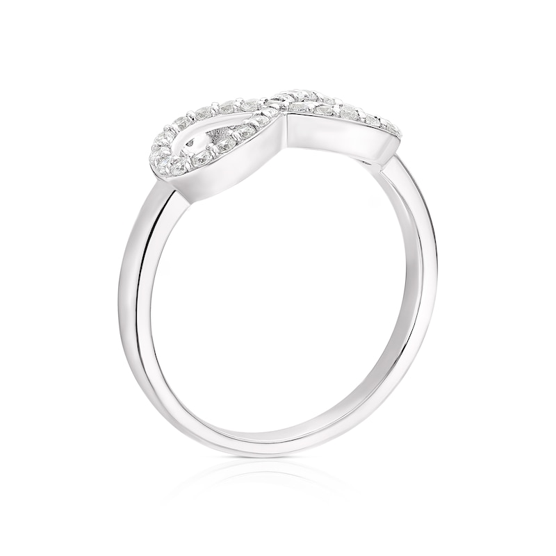 Sterling Silver Cubic Zirconia Infinity Symbol Ring