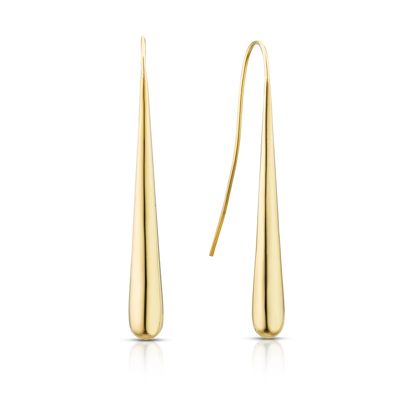 9ct Yellow Gold Elongated Drop Earrings