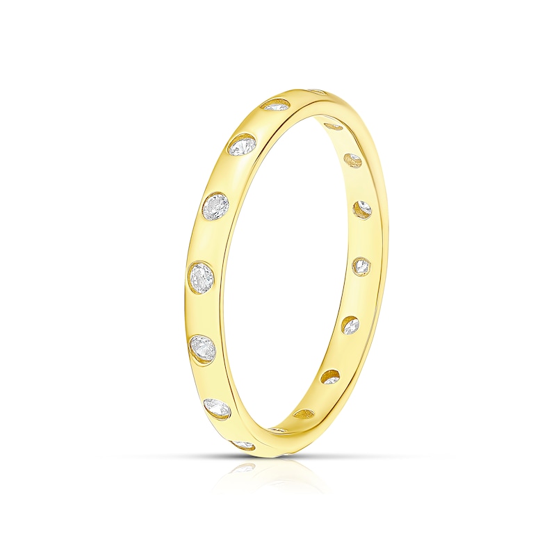 9ct Yellow Gold Flush Set Cubic Zirconia Full Eternity Ring