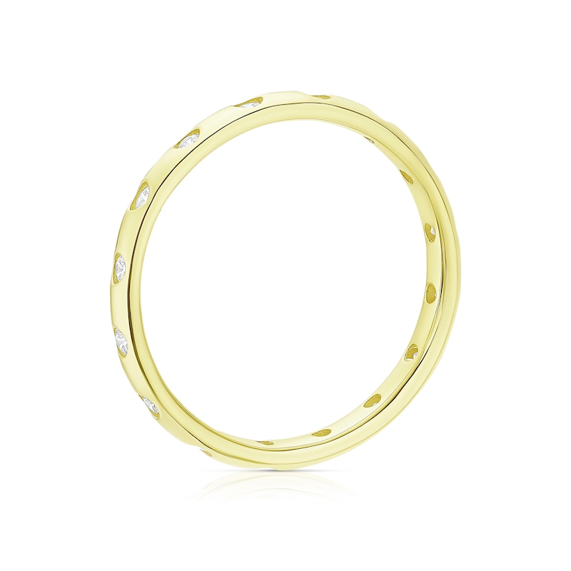 9ct Yellow Gold Flush Set Cubic Zirconia Full Eternity Ring
