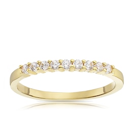 9ct Yellow Gold Cubic Zirconia Claw Set Eternity Ring