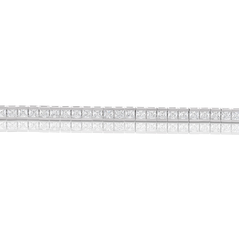 9ct White Gold Princess Cut Cubic Zirconia Tennis Bracelet