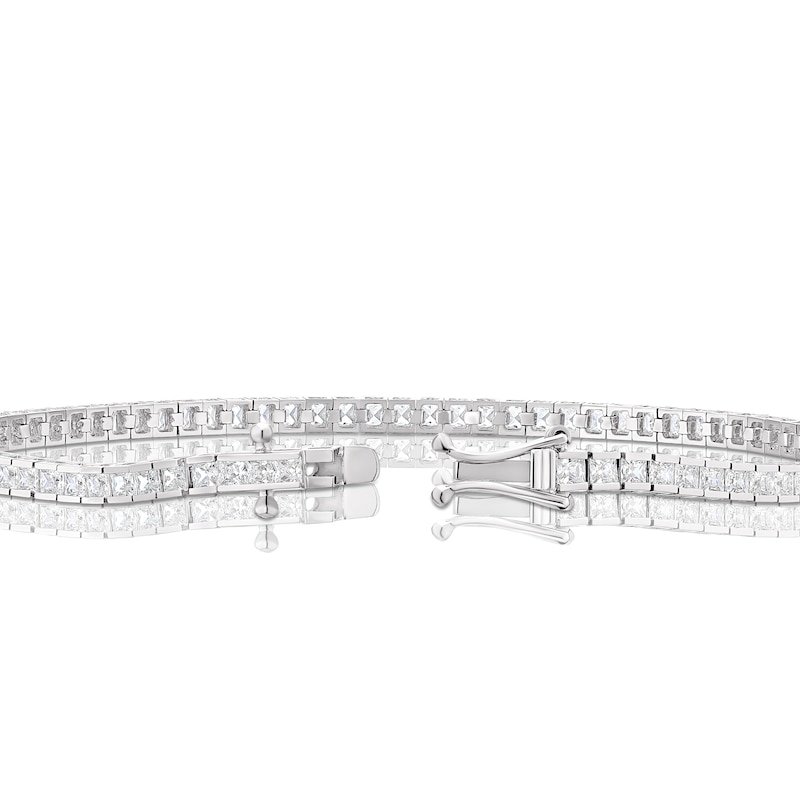 9ct White Gold Princess Cut Cubic Zirconia Tennis Bracelet