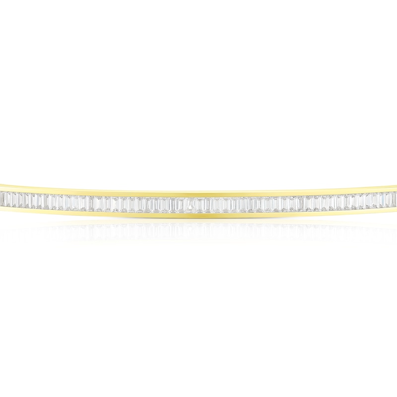 9ct Yellow Gold Baguette Cubic Zirconia Bangle