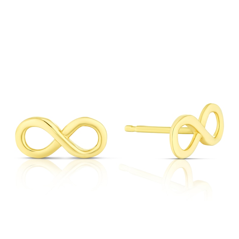 Main Image 1 of 9ct Yellow Gold Eternity Symbol Stud Earrings