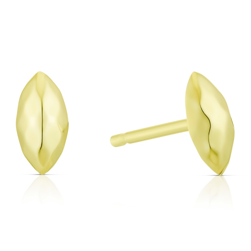9ct Yellow Gold Marquise Shape Stud Earrings