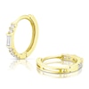 Thumbnail Image 0 of 9ct Yellow Gold Round & Baguette Cubic Zirconia Huggie Hoop Earrings