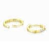 Thumbnail Image 1 of 9ct Yellow Gold Round & Baguette Cubic Zirconia Huggie Hoop Earrings