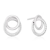 Thumbnail Image 0 of 9ct White Gold Cubic Zirconia Double Circle Earrings
